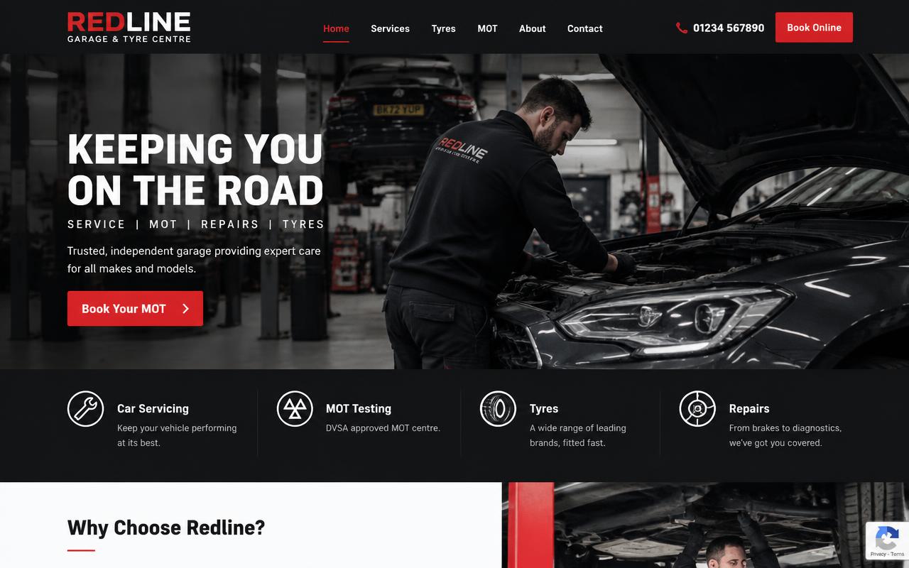 Automotive website example