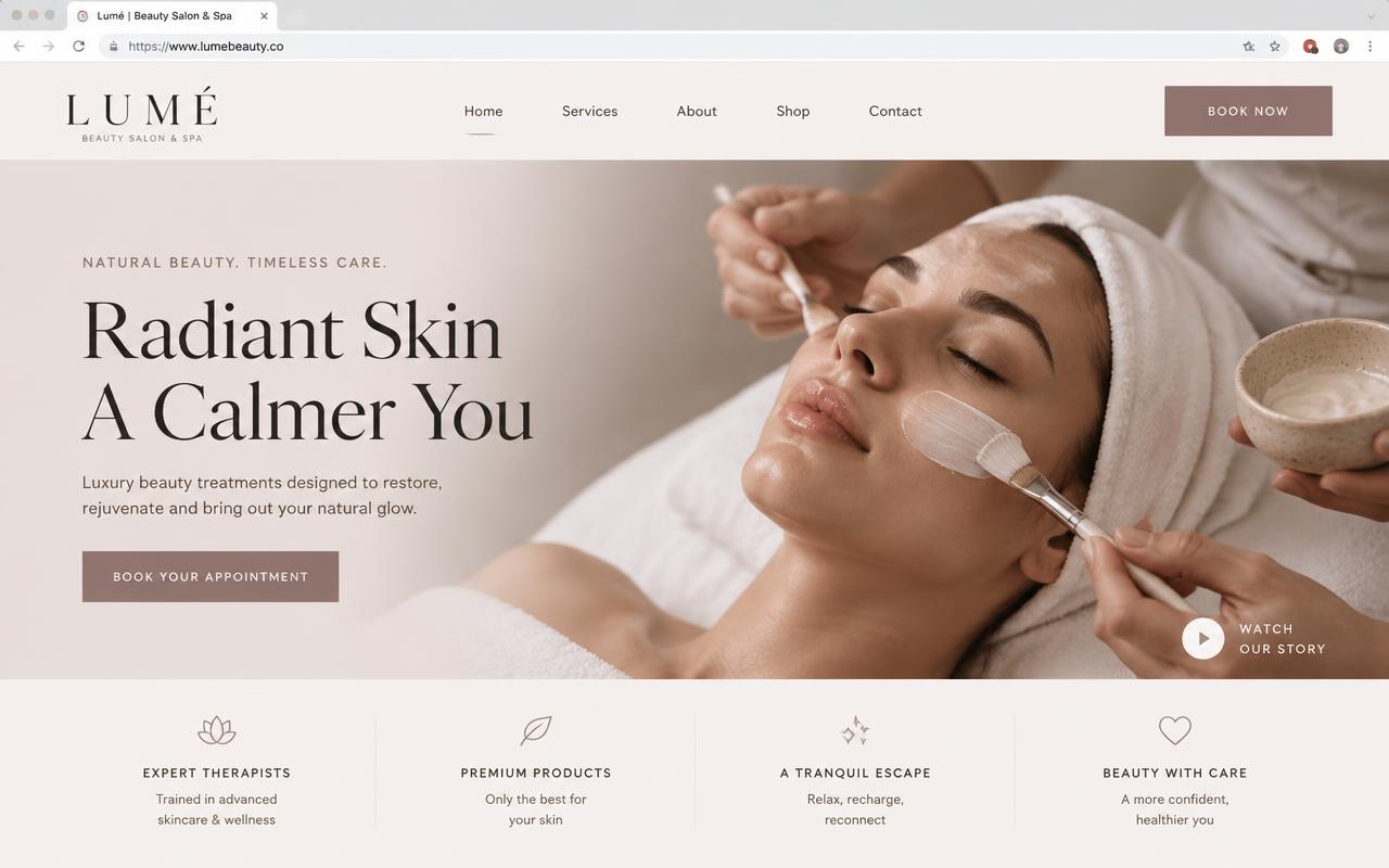 Beauty website example